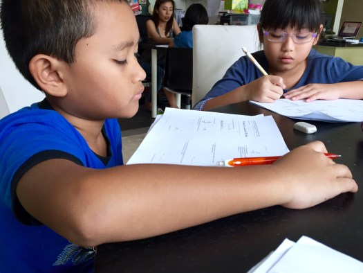 our latest batch of eduKate Tampines P3 students doing Mathematics  